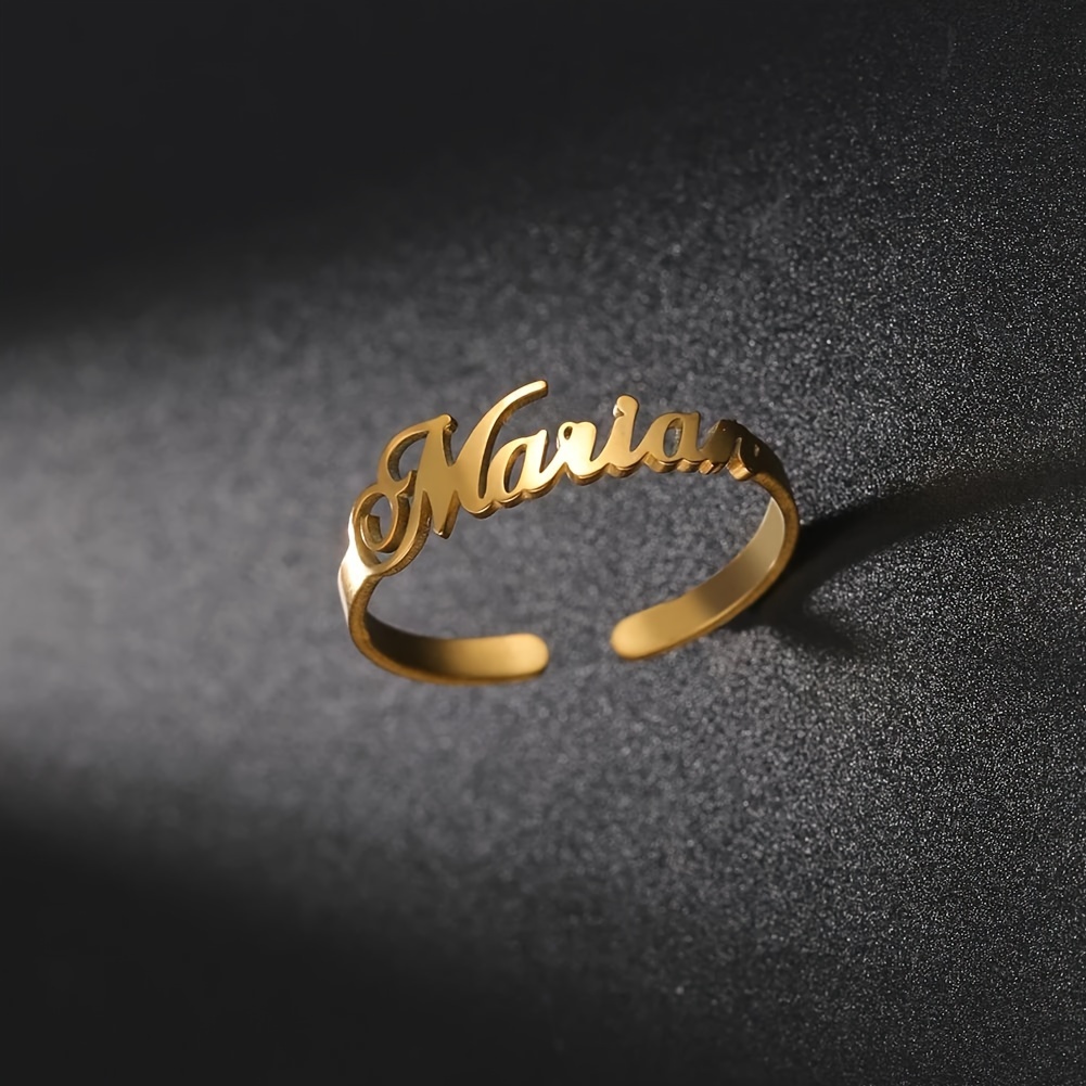 Personalized Adjustable Cuff Ring Stainless Steel Jewelry for Women
